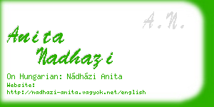 anita nadhazi business card