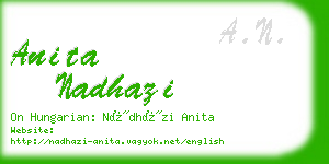 anita nadhazi business card